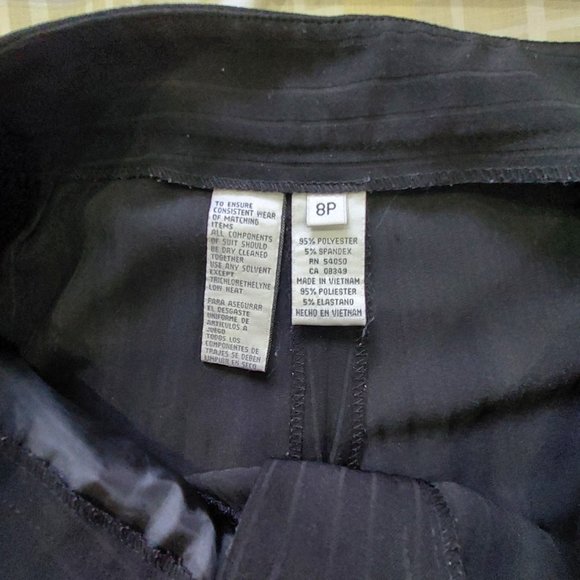 Jones New York Black Business PinStripe Stretchy Pants Blazer Suit Set, Sz 8P - Picture 13 of 16